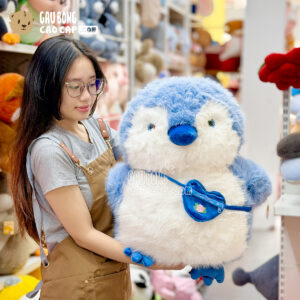 Gấu Bông Chim Cánh Cụt lông Smooth đeo túi Tim