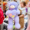 Gấu Teddy Smooth Ôm Tim Love You Thêu Hoa Hồng màu Tím