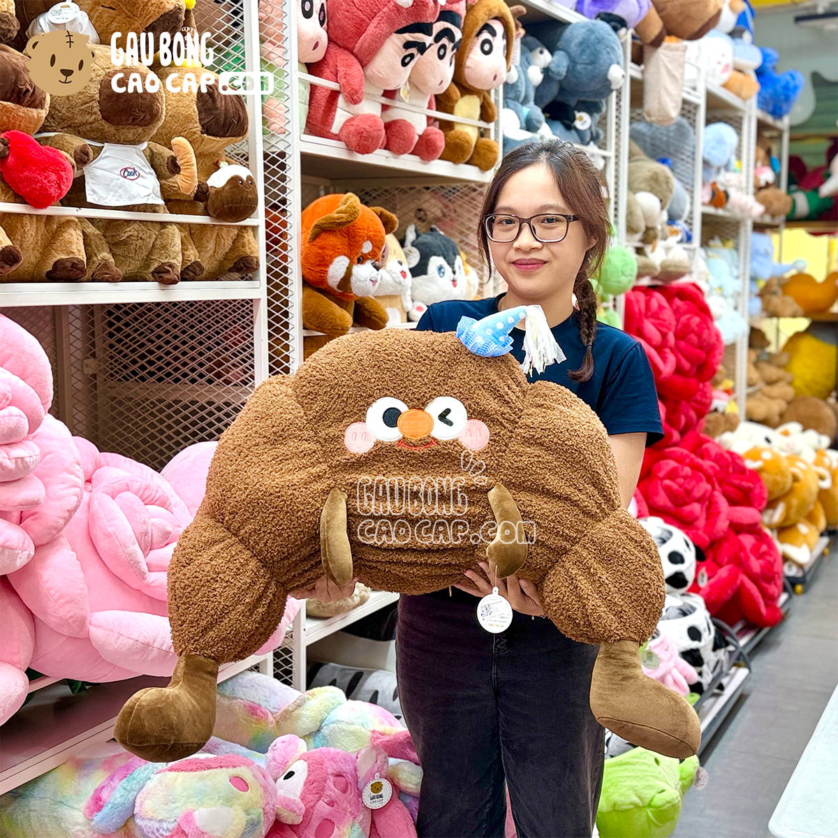 Gối tựa lưng Gấu Bông Bánh Croissant