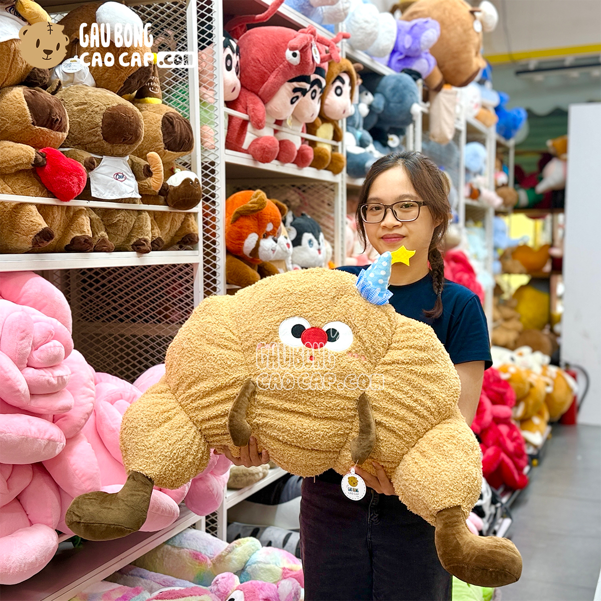 Gối tựa lưng Gấu Bông Bánh Croissant