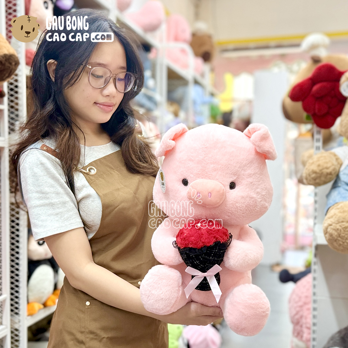 Heo Bông LuLu cầm Hoa