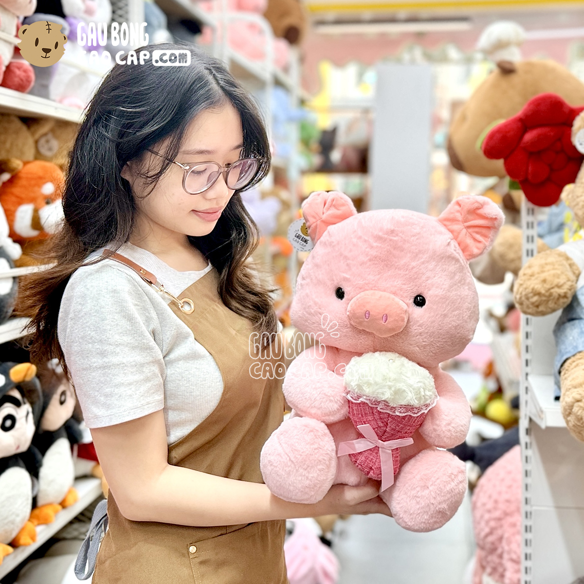 Heo Bông LuLu cầm Hoa