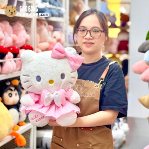 Gấu Bông Hello Kitty đầm hồng