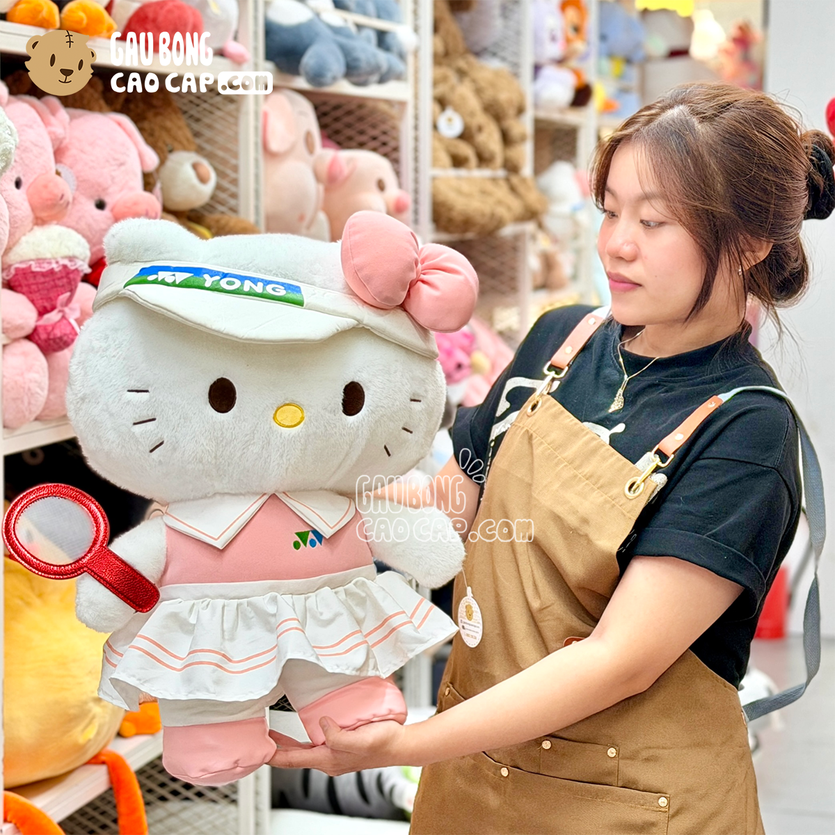 Gấu Bông Hello Kitty chơi Tennis