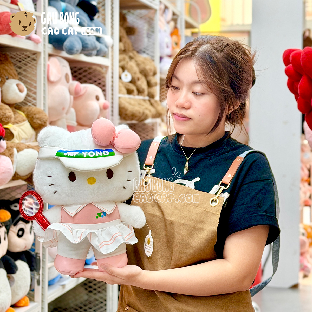 Gấu Bông Hello Kitty chơi Tennis