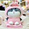 Gối mền 2in1 Mèo Bông Hoàng Thượng cosplay Thỏ Hồng