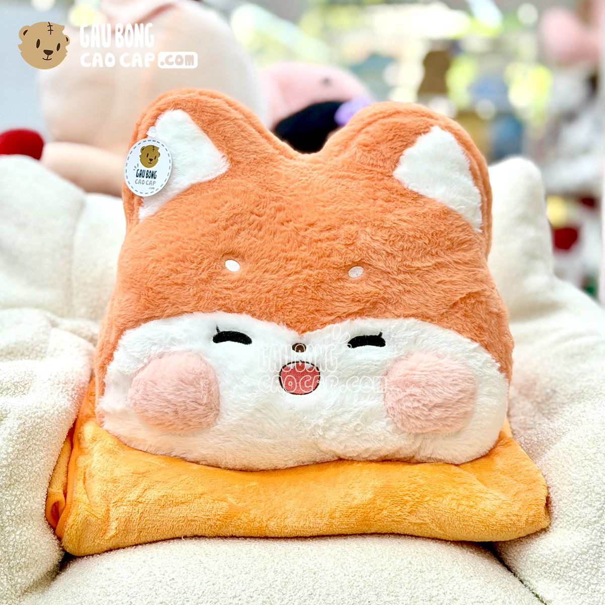 Cáo Bông má hồng có mền 2in1