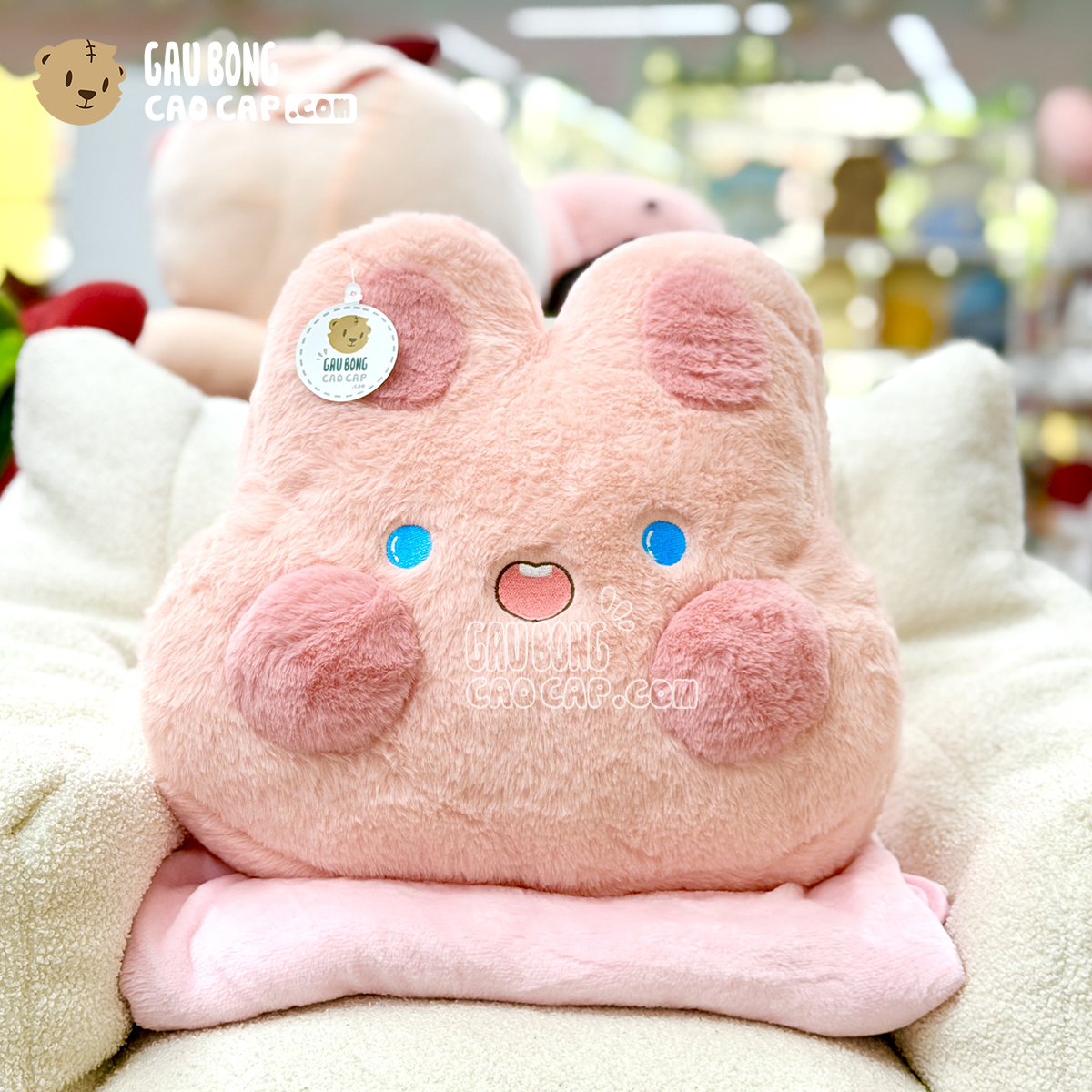 Thỏ Bông má hồng có mền 2in1