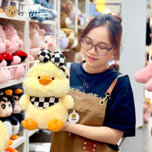 Vịt Bông Baby nơ caro
