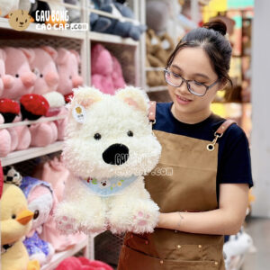 Chó Bông Samoyed Baby Đeo Yếm