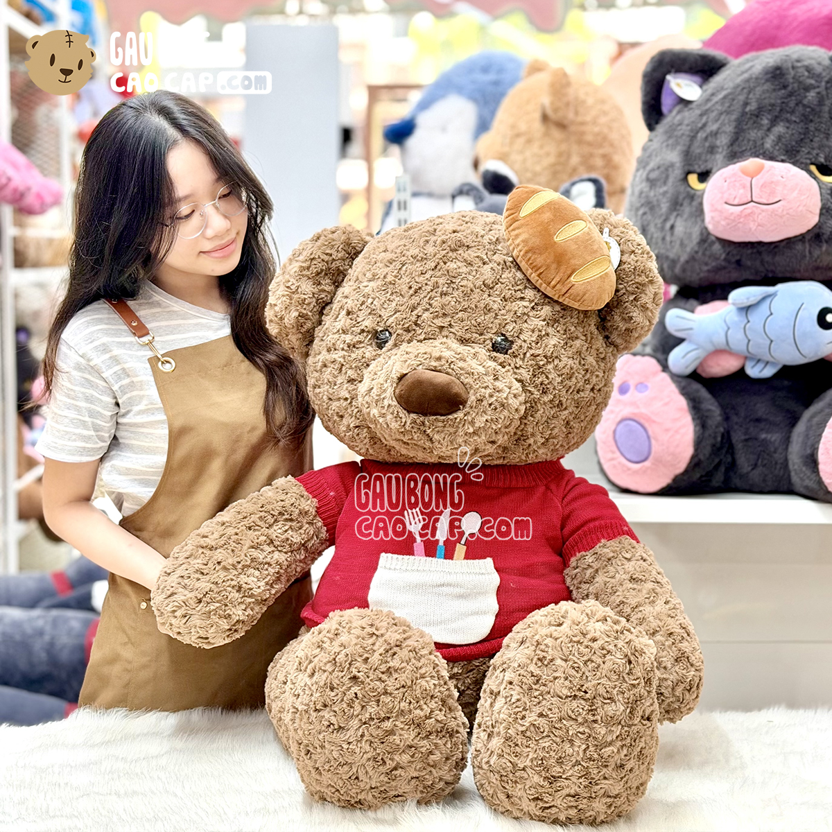 Gấu Bông Teddy áo len rút Bánh Mì