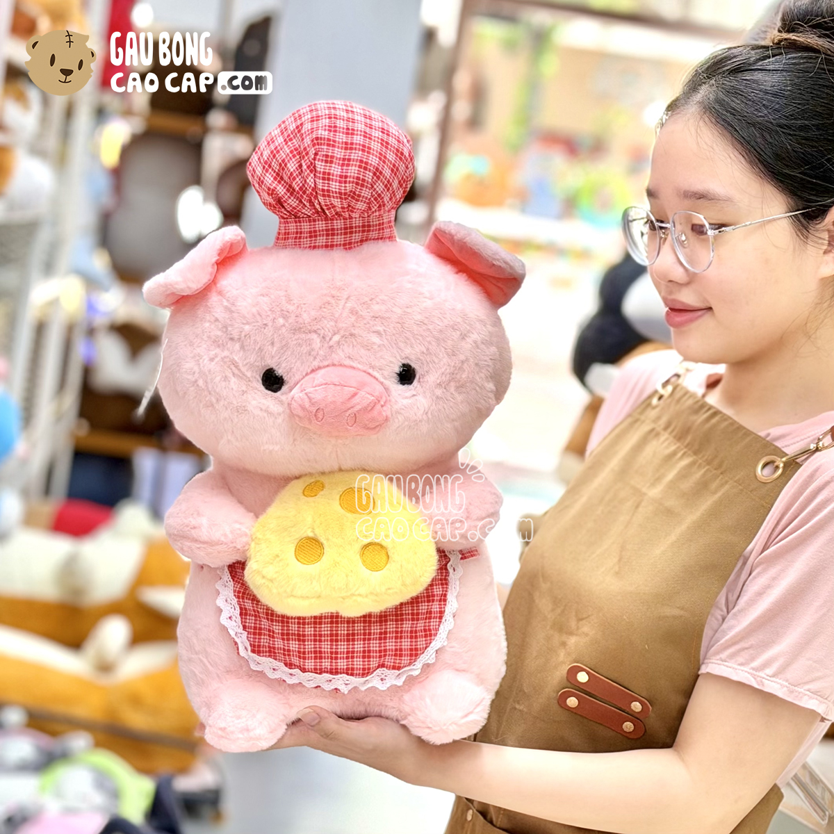 Heo Bông Đầu Bếp ômm Phô mai 