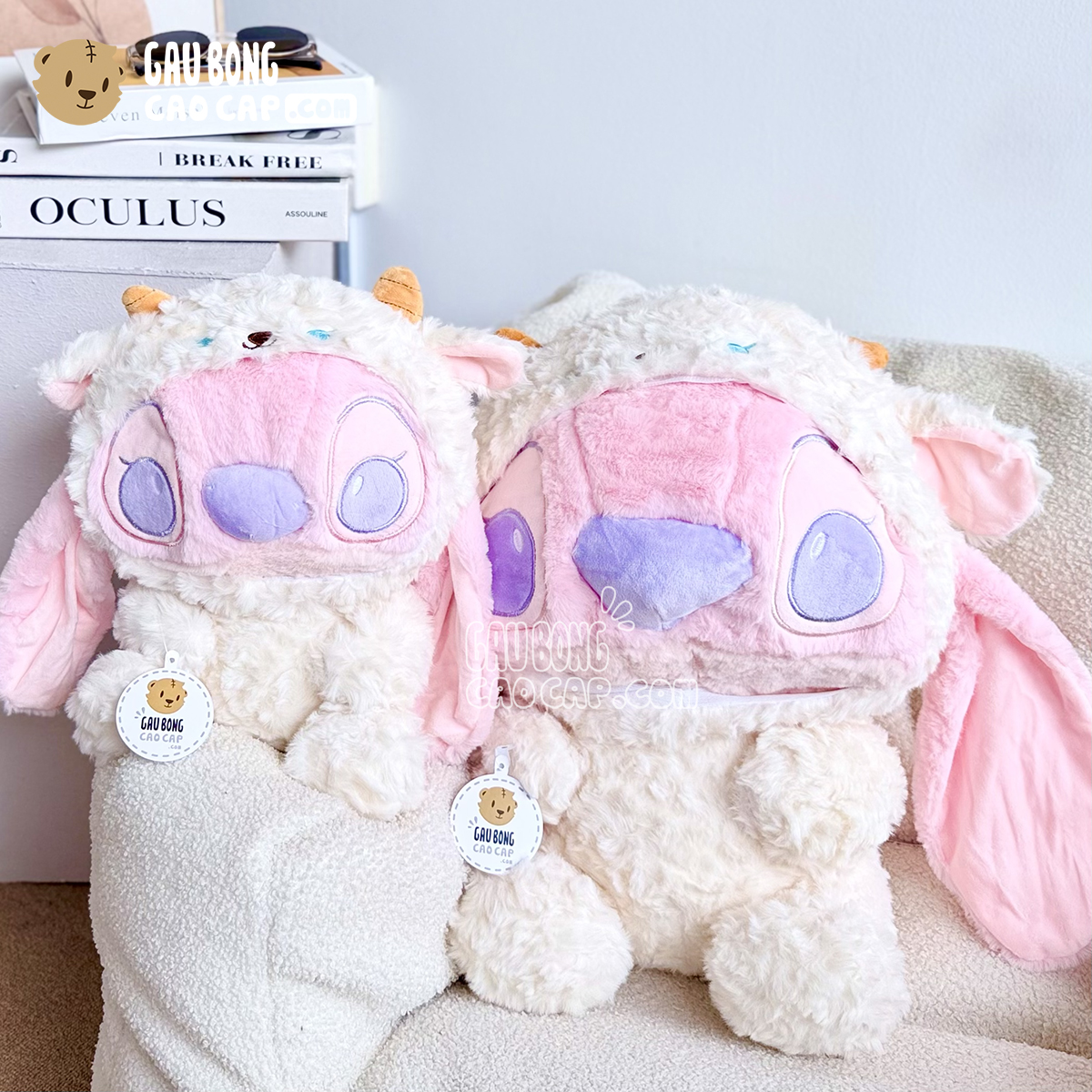 Gấu Bông Stitch Hồng Cosplay Lamb Angel
