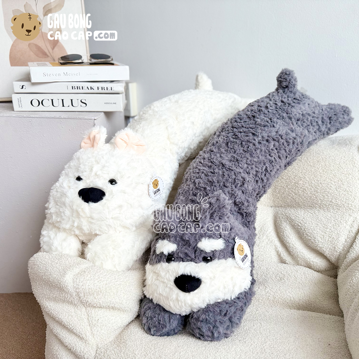 Gối Ôm Chó Nằm Dài Lông Cừu