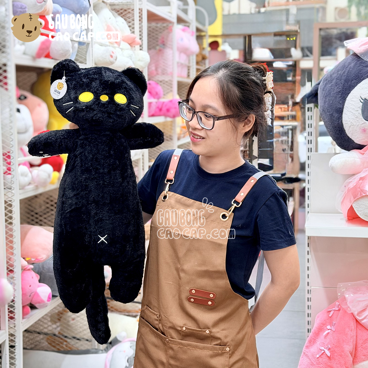 Gấu Bông Mèo Mun Đen lông mịn