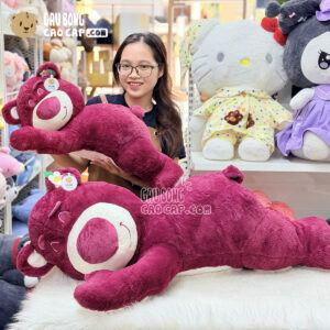 Gấu Bông Lotso nằm màu hồng đậm