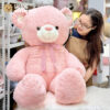 Gấu Teddy Hồng Lông Kim Chồn Đeo Nơ Hồng Pink Girl