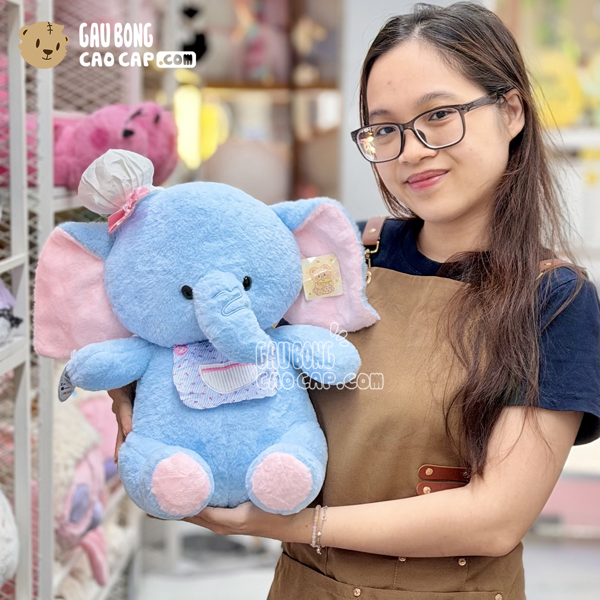 Voi Bông baby Đầu Bếp Mặc Yếm