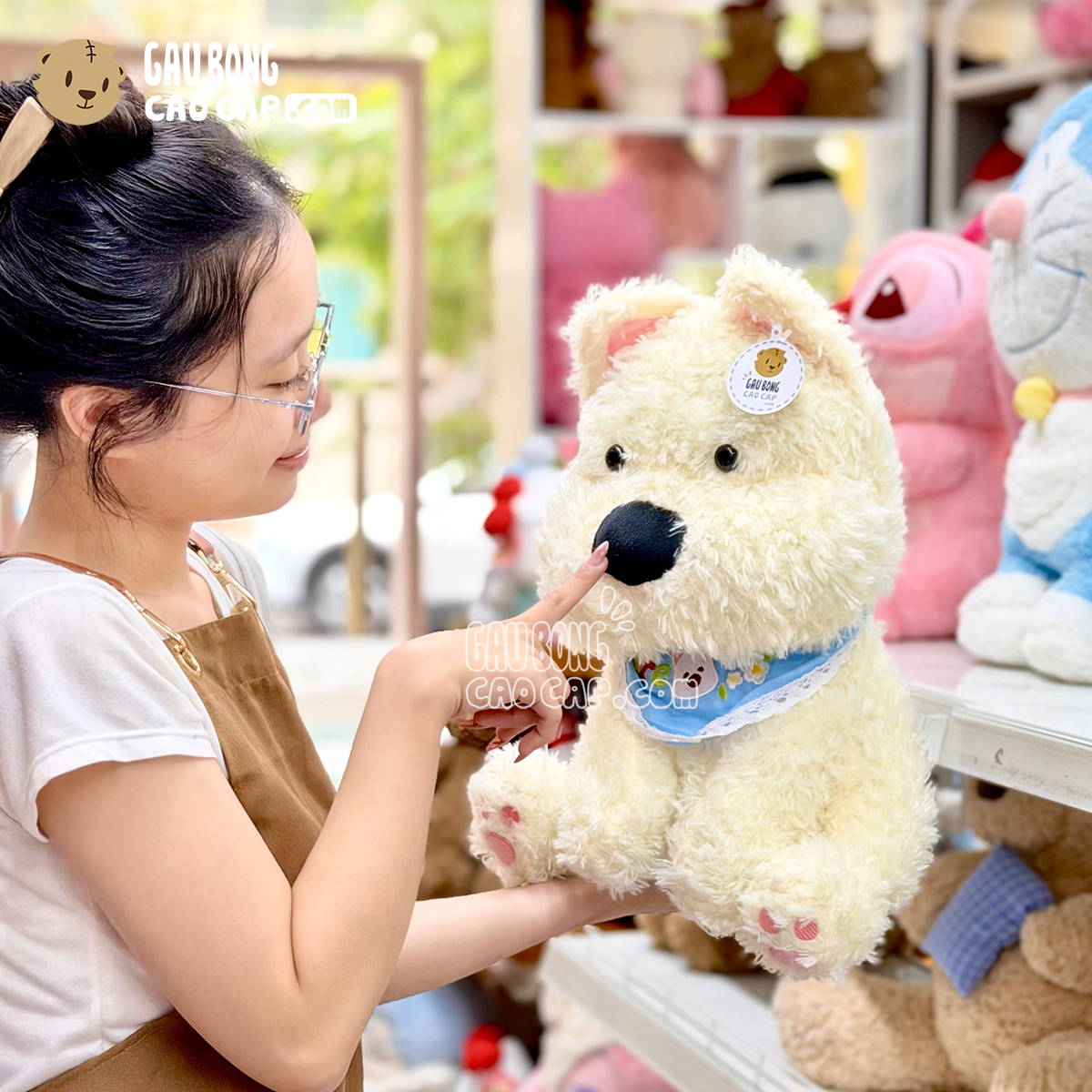 Chó Bông Samoyed Baby Đeo Yếm