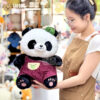 Gấu Bông Panda Ngồi Mặc Yếm Sọc