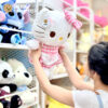 Gấu Bông Hello Kitty Mặc Đầm Caro Hồng Waitress