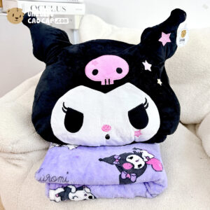 Gối ôm Gấu Bông Kuromi có mền 2in1